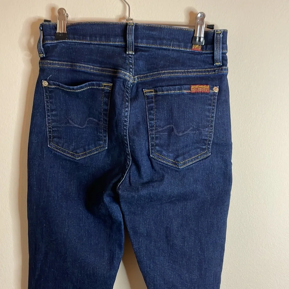 ‼️ 7 for All Mankind | 7 Jeans | Retro Blue High-waisted Skinny Jeans | Sz 24 - Picture 3 of 4